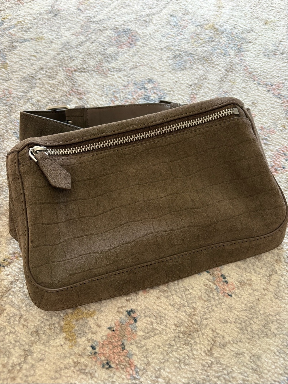 COS Brunswick Belt Bag Croc Effect Suede